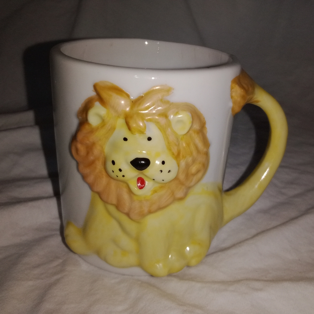 Vintage 3D Lion Zoo Animal Mug Coffee Tea Cup